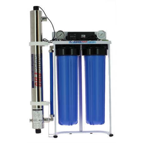 Kit filtration bactéricide Duo 20'' + UV 12GPM, 2600 L/H